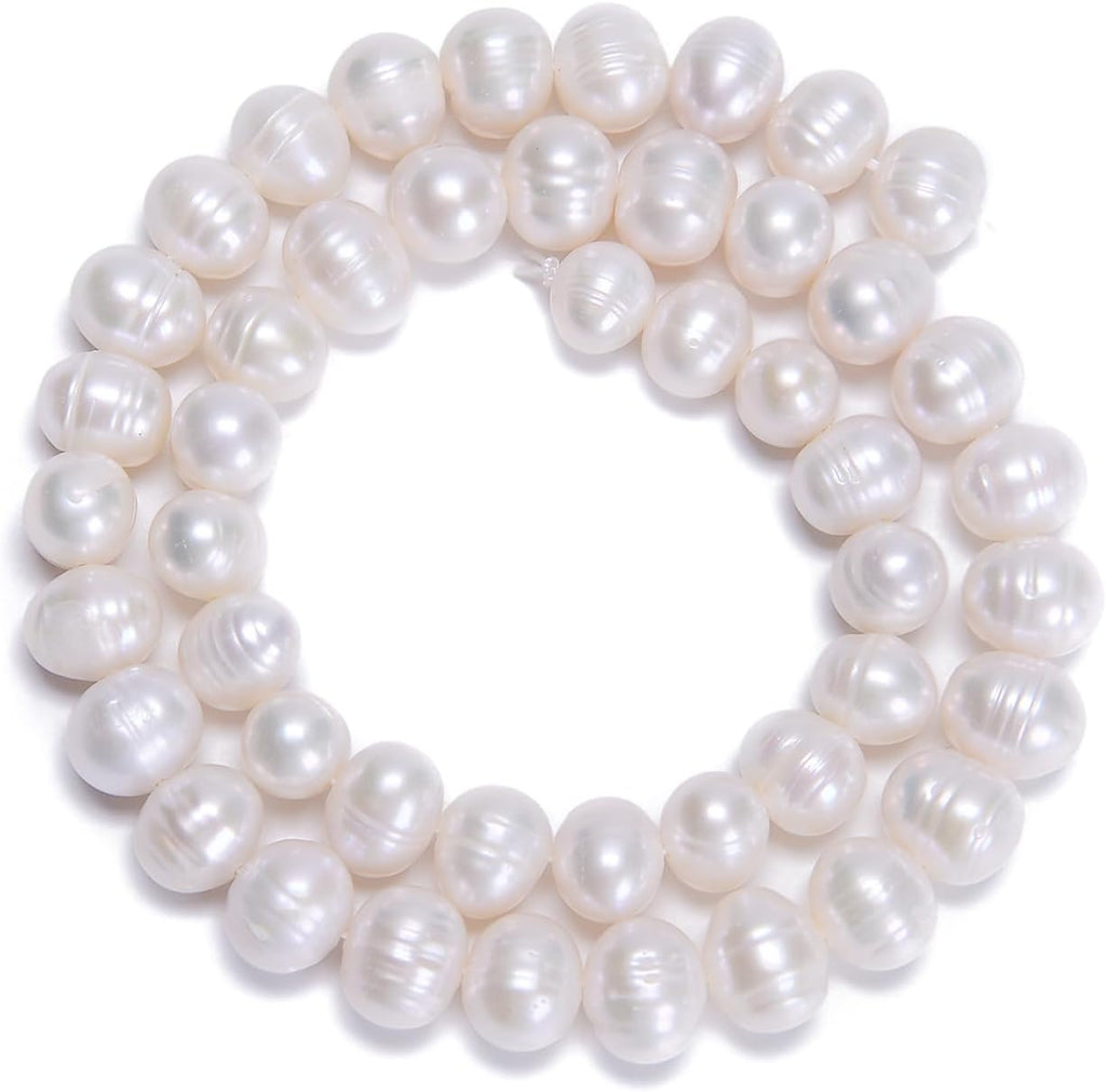 AD Beads Natural Freshwater White Pearl Round Beads 15" 4mm 6mm 8mm 9mm 10mm 11mm 12mm (10-11mm)