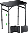 GARLLEN Waterproof Folding Camping Table with 3 Adjustable Height Max 27.5"