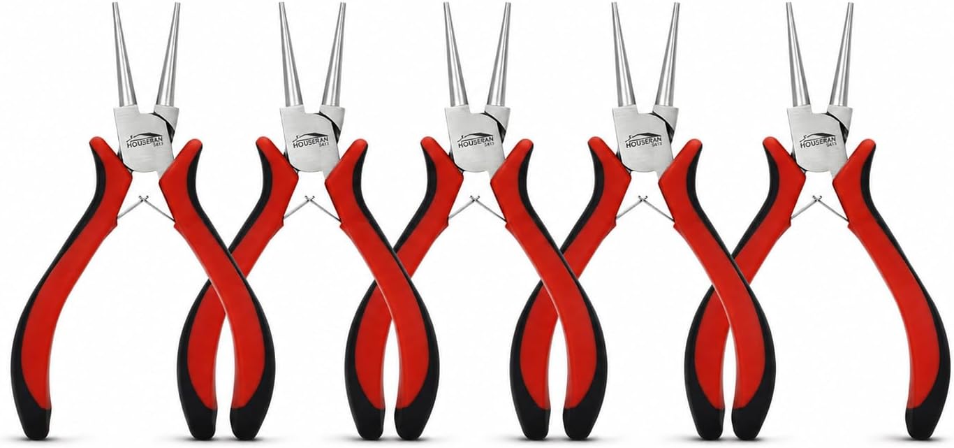 5-Piece Round Nose Pliers Set for Jewelry Making and Wire Wrapping