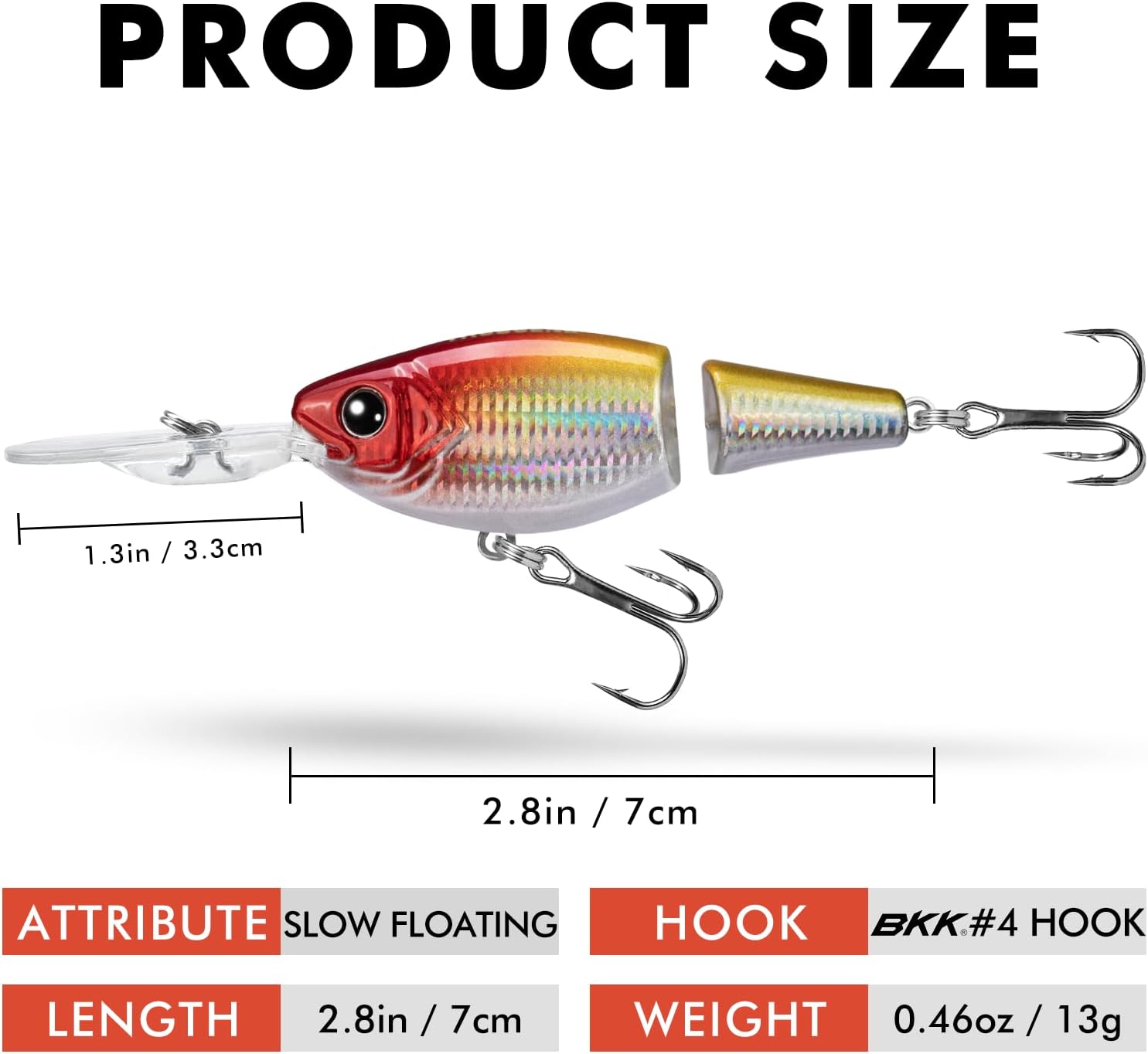 TRUSCEND Swimmax Easy Catch Fishing Lures with BKK Hooks, Wiggling, Vibrating, Rattling and Gurgling for More Bite, Heavy-Duty Dyneema Fiber Jointed Swimbaits for Bass, Trout, Walleye, Crappie, Pike