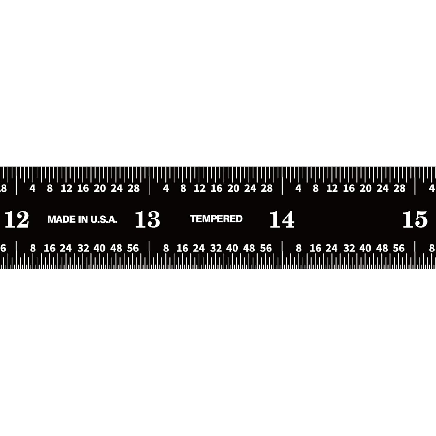 PEC Tools 24" Flexible Metal Ruler, Stainless Steel with Black Chrome Finish, High Contrast,16R Graduation (1/32", 1/64", 1/50", 1/100"), Easy to Read Machinst Rule for Professionals, Made in USA