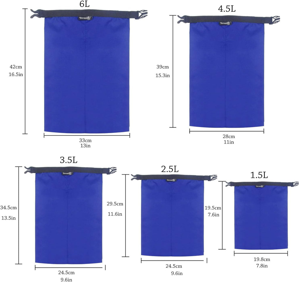 TRENDBOX Roll Top Waterproof Dry bag Kit Storage Compression Bag Sack Poch Packing Organizers Water Resistant Camping Travel