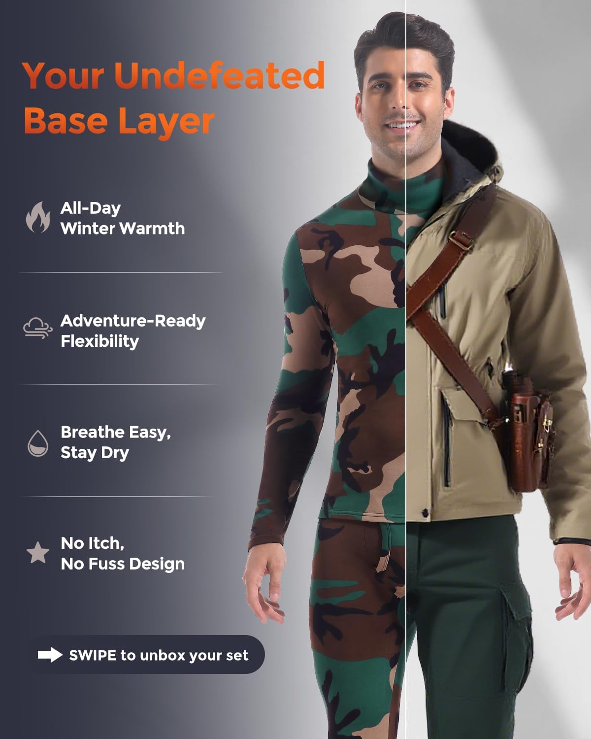 Thermal Underwear Long Johns for Men Cold Weather Base Layer Set