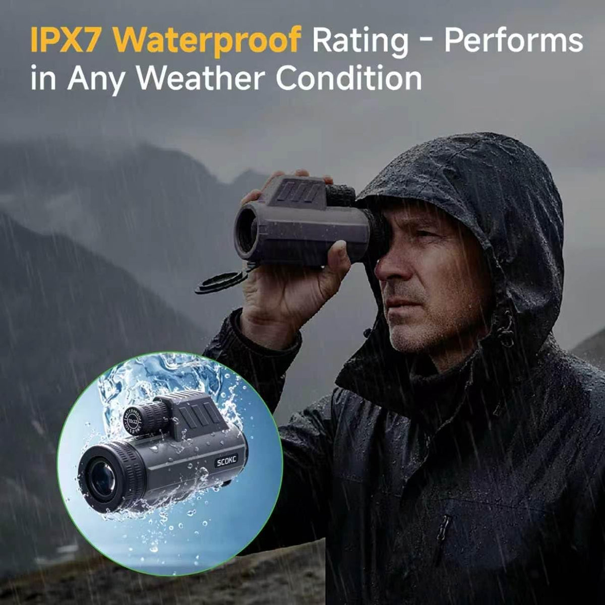 12x32 Monocular Telescope,Compact Waterproof Fogproof for Bird Watching