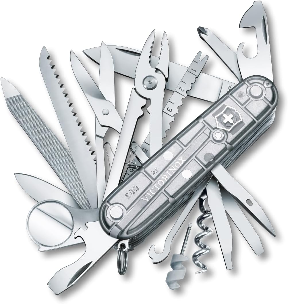 Victorinox Swiss Army Swiss Champ Pocket Knife (Black), 91mm