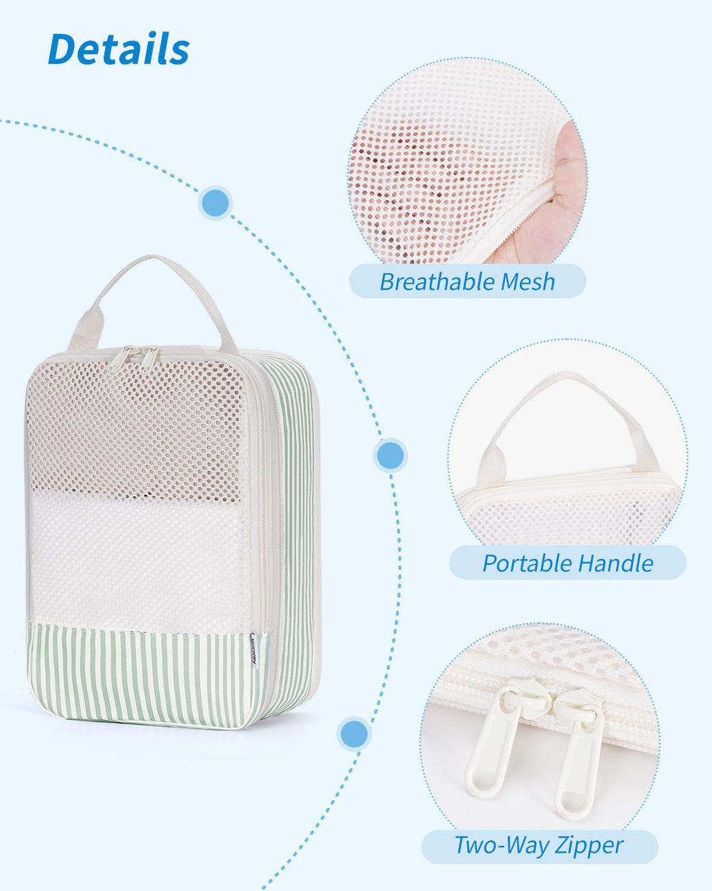 Narwey Compression Packing Cubes for Travel, Cute Luggage Organizer Bags
