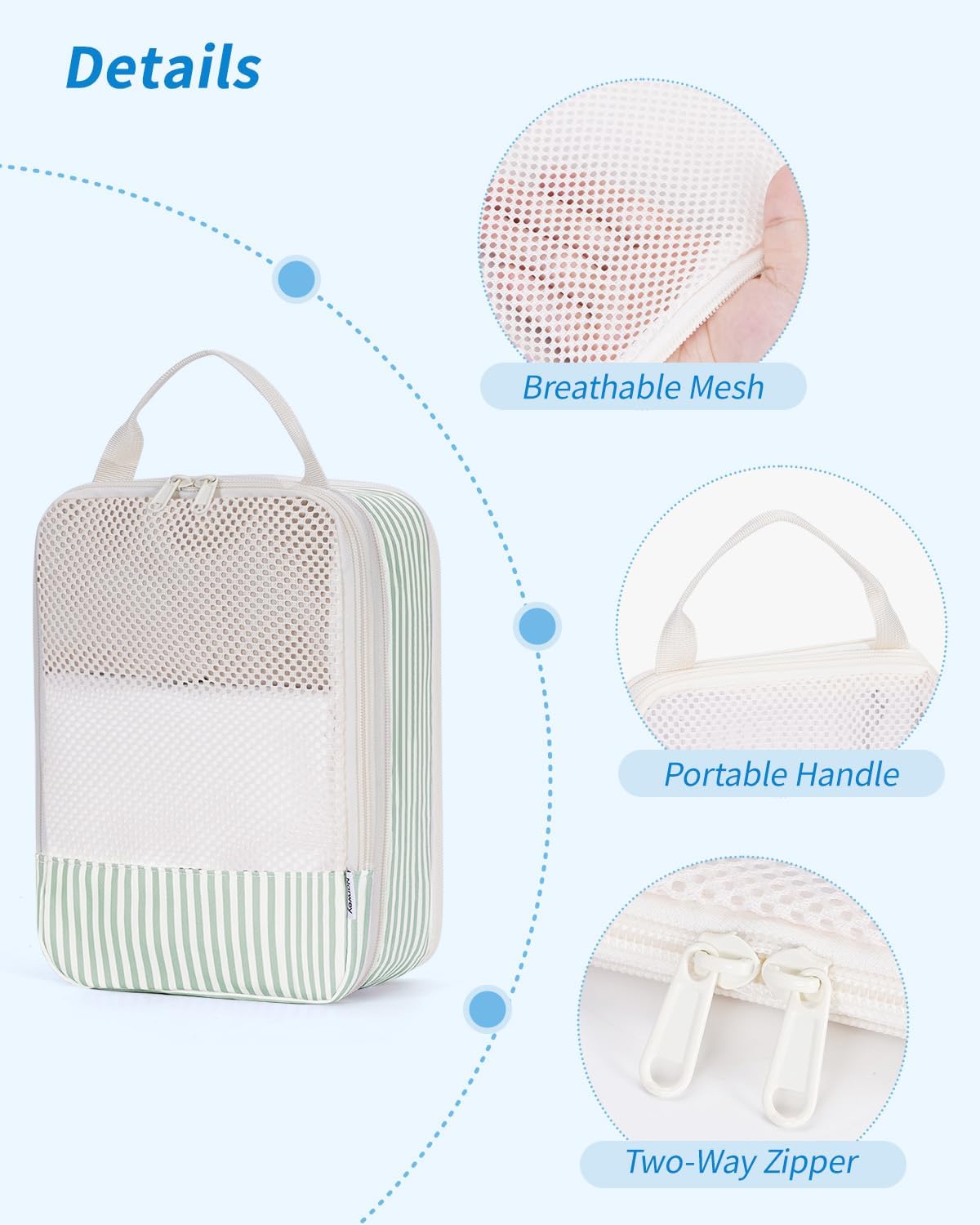 Narwey Compression Packing Cubes for Travel, Cute Luggage Organizer Bags