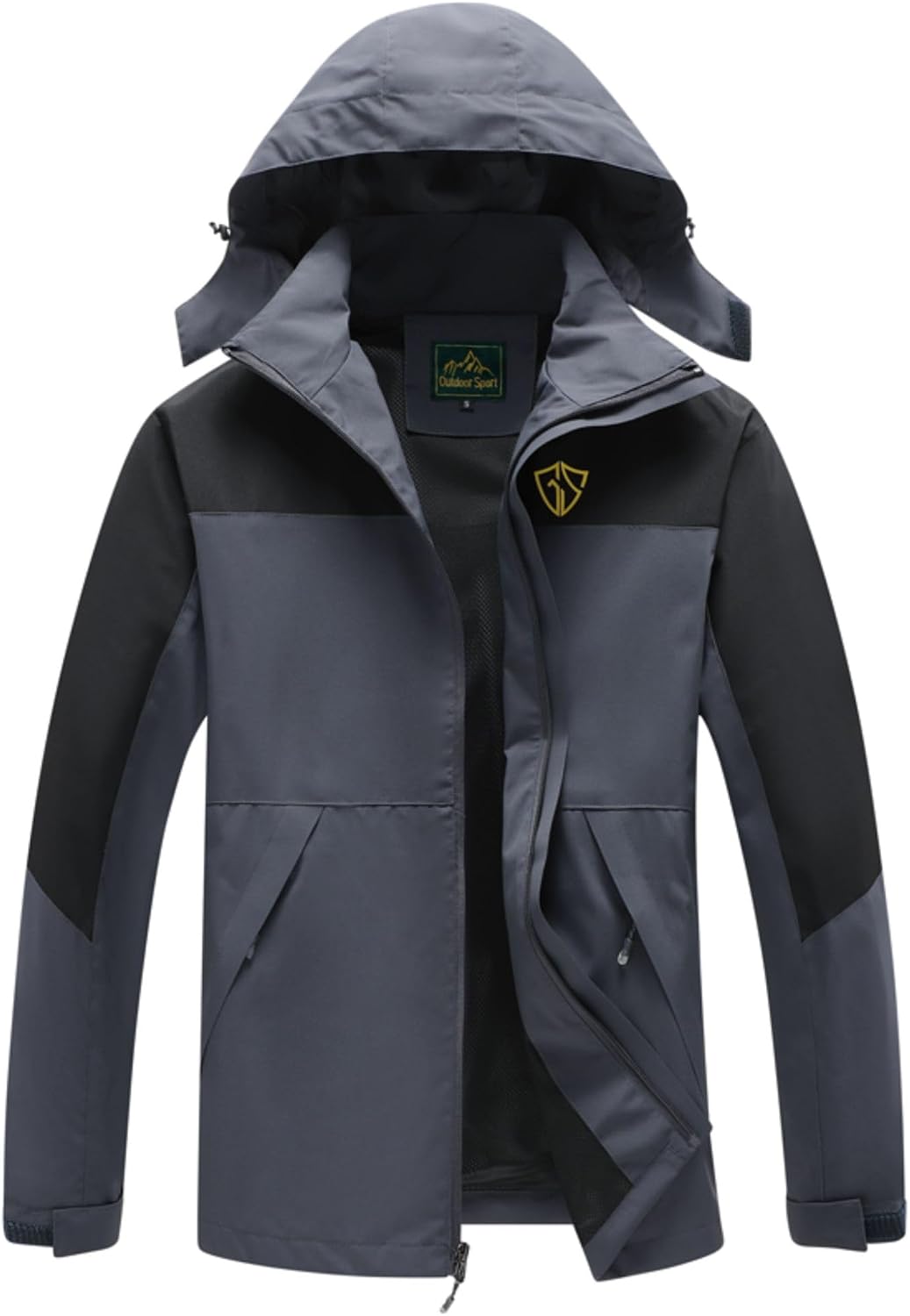GIISAM Rain Jacket for Men, Mens Waterproof Raincoat Lightweight Rain Jackets Outdoor Rain Coat Windbreaker with Hood