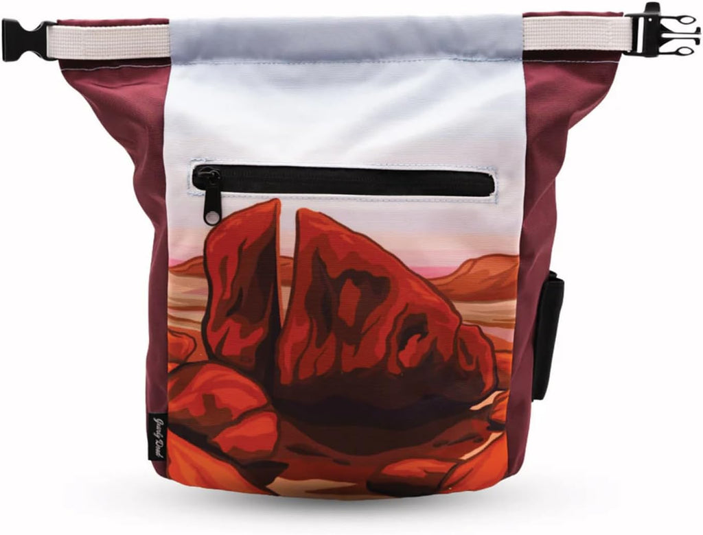 Rock Climbing Chalk Bucket | for Bouldering Gym & Outdoor Use | Durable Hook & Loop Closure, 2 Zippered Pockets, Easy-Carry Handle