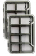 2PACK-Aventik Waterproof Slim Pocket Fly Box Fishing Hook Box Bait Storage Tackle(Small, 8 Magnetic Compartment)