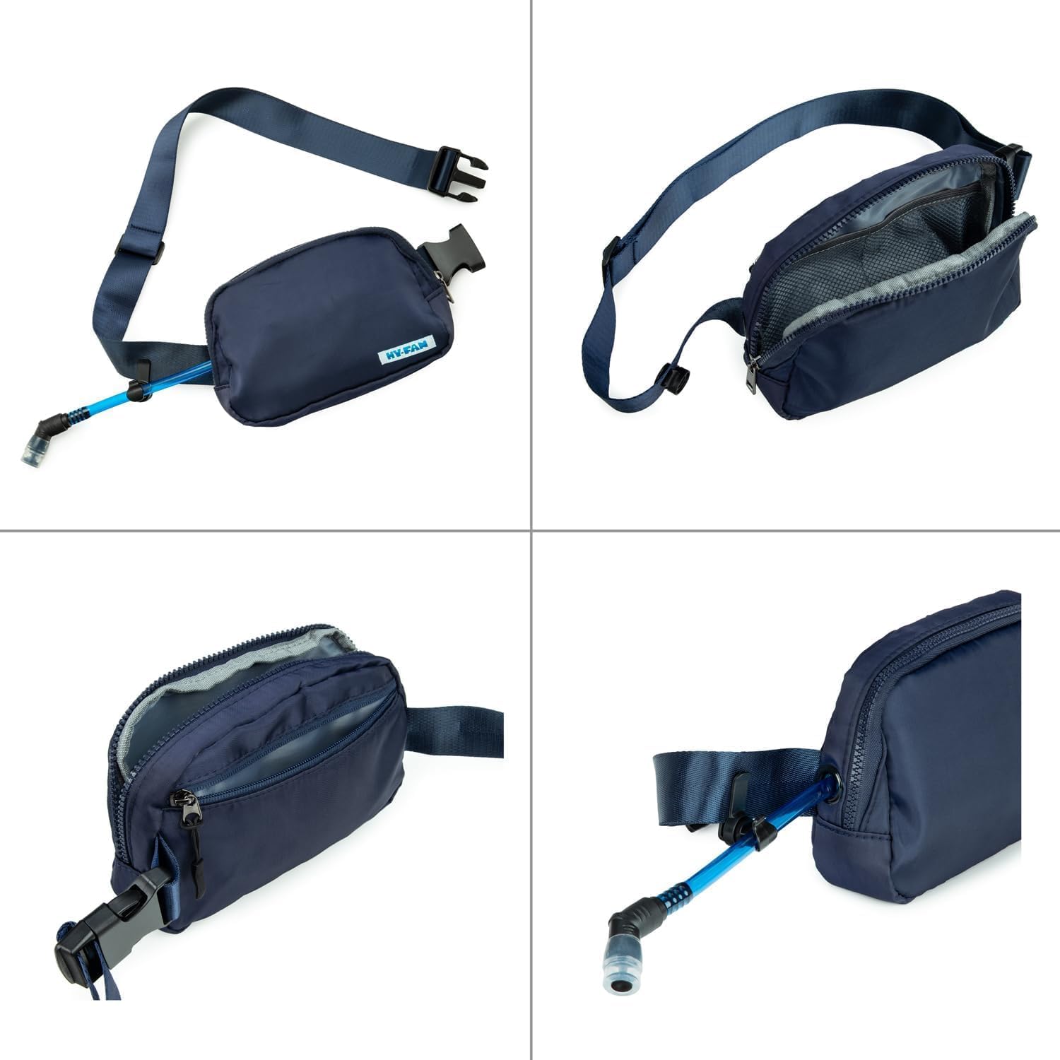 HY-FAN Kenai Hydration Cross Body with Bladder, 17oz BPA-Free, Hands-Free Design, Secure Pockets, Ideal for Travel, Daily Use and More (Light Blue)