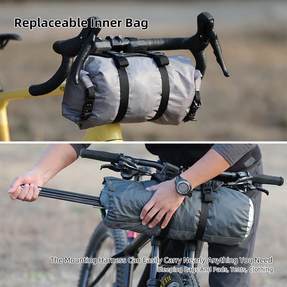 Rhinowalk Waterproof Bike Handlebar Dry Bag 12L, Roll-Top (Type 9400)