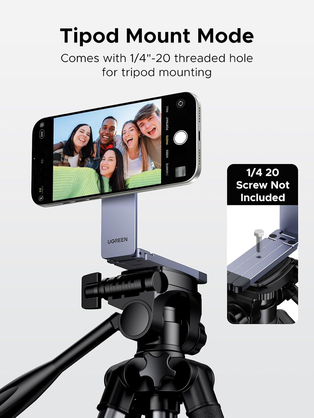 UGREEN Magsafe Tripod Stand, Ultra-Compact Travel Tripod for iPhone 17