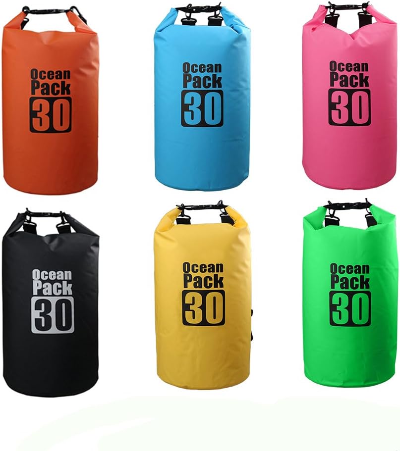 Dry Sack/Waterproof Bag for Boating, Kayaking, Hiking, Snowboarding, Camping, Rafting, Fishing and Backpacking (Black, 30L)