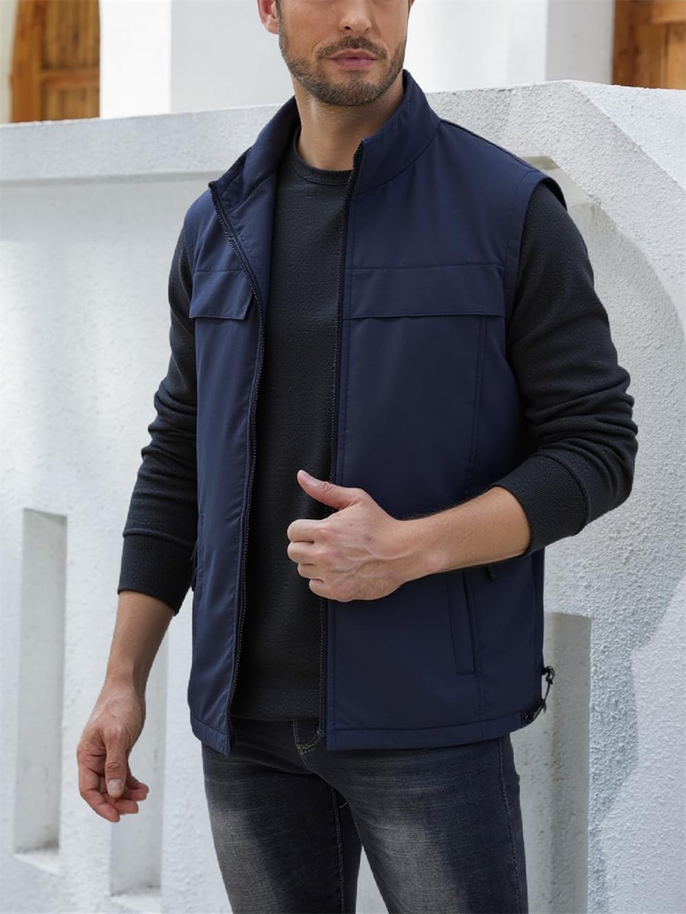 Men's Fishing Vest Utility Casual Lightweight Outdoor Vest Work Fish Photo Travel Sleeveless Jackets Vest