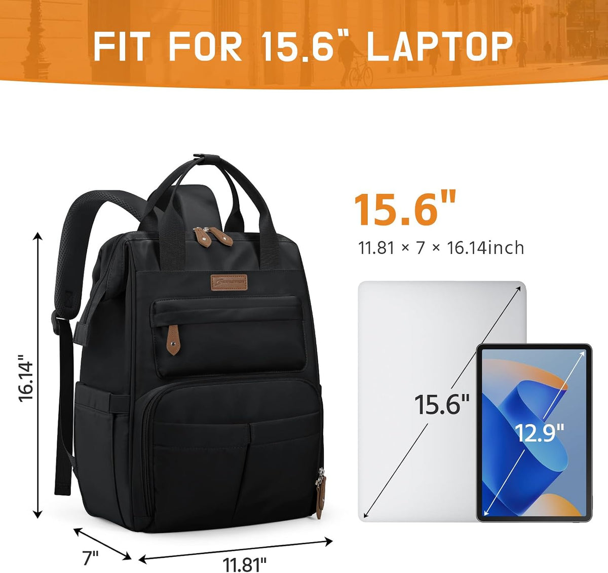 Maelstrom Laptop Backpack for Women Men, 15.6-17.3" Waterproof Travel Bag