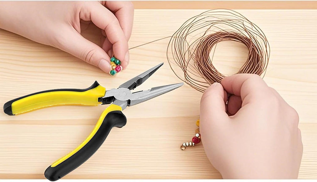 12 PCS 6 Inch Needle Nose Pliers Set, Long Nose Pliers with Wire Cutter, Mini Jewelry Needle Nose Pliers for Cutting Bending Wire Handmade Craft