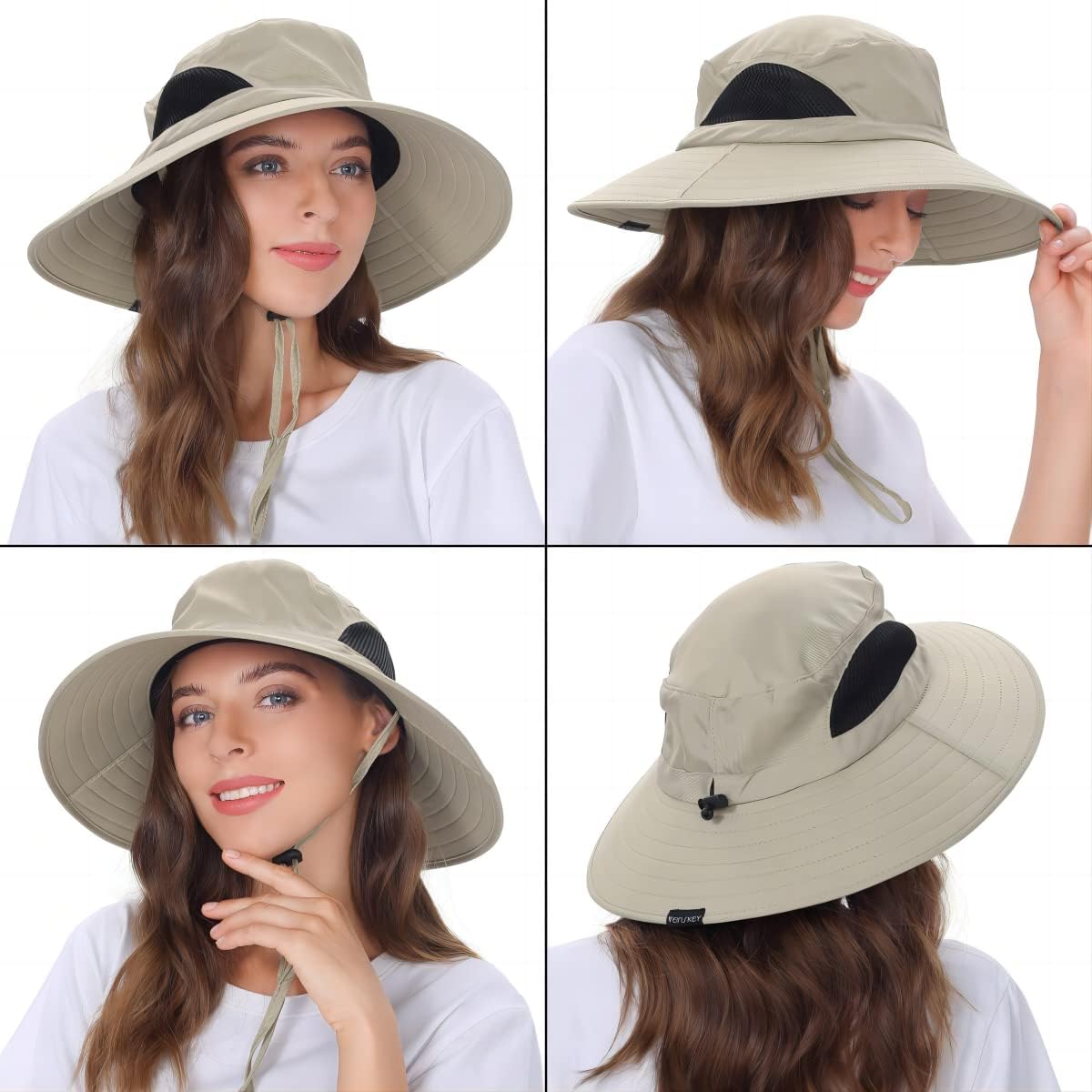 Wide Brim Sun Bucket Hat, Waterproof Boonie Hat for Men & Women