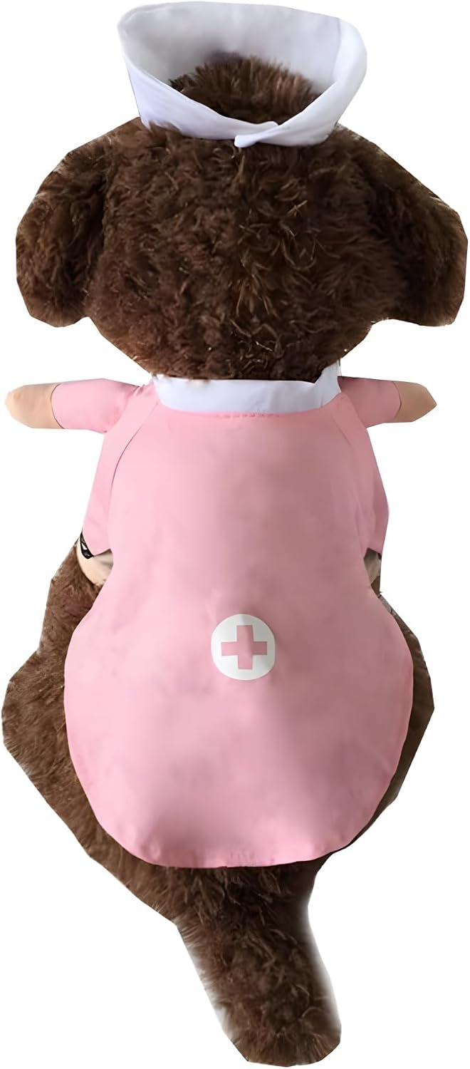 NACOCO Dog Cat Nurse Costume Pet Nurse Clothing Halloween Jeans Outfit Apparel (XS)