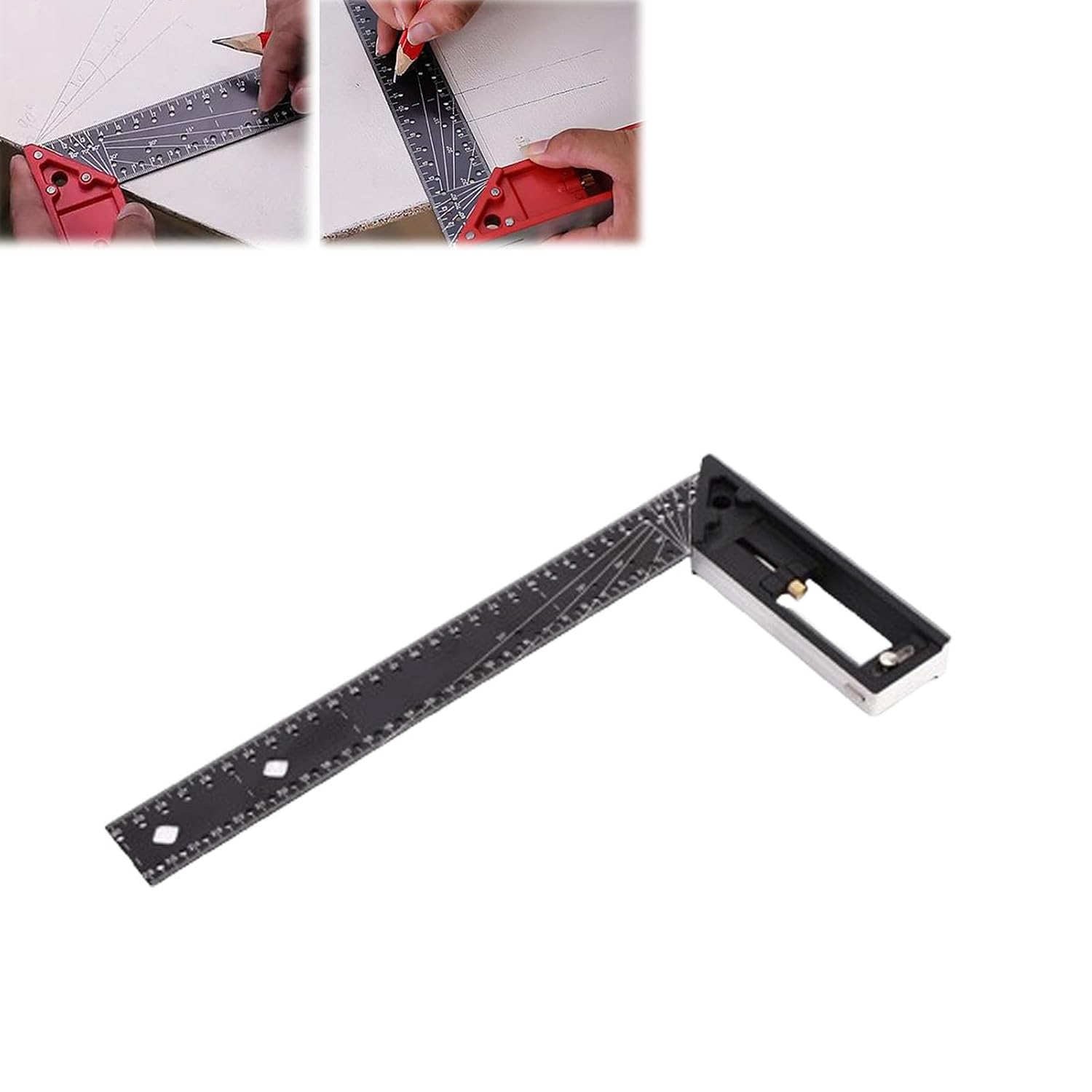 2026 New Multi-Angle Measuring Ruler, Woodworking Square Ruler, Universal Combination Angle, Multifunctional Right Angle, L Square for Precise Measuring, Drawing (Red)