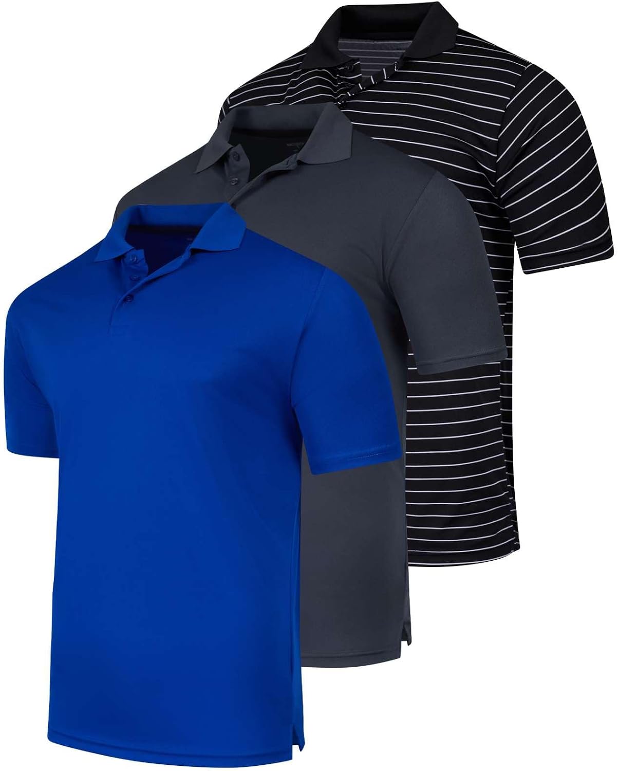 3 Pack Men's Short Sleeve Golf Polo Collared Athletic Tennis Shirt Casual