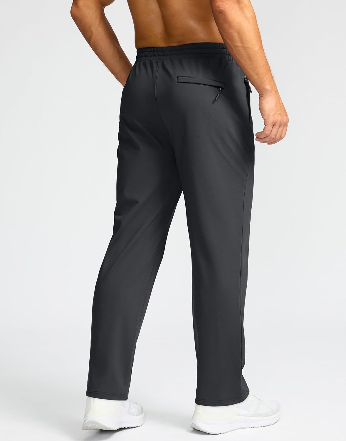 G Gradual Men's Fleece Lined Pants with 3 Zipper Pockets Water Resistant Winter Warm Hiking Pants Athletic Sweatpants for Men