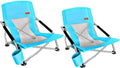 Nice C Low Beach Camping Folding Chair, River Sand Lake Chair (2 Pack Blue)