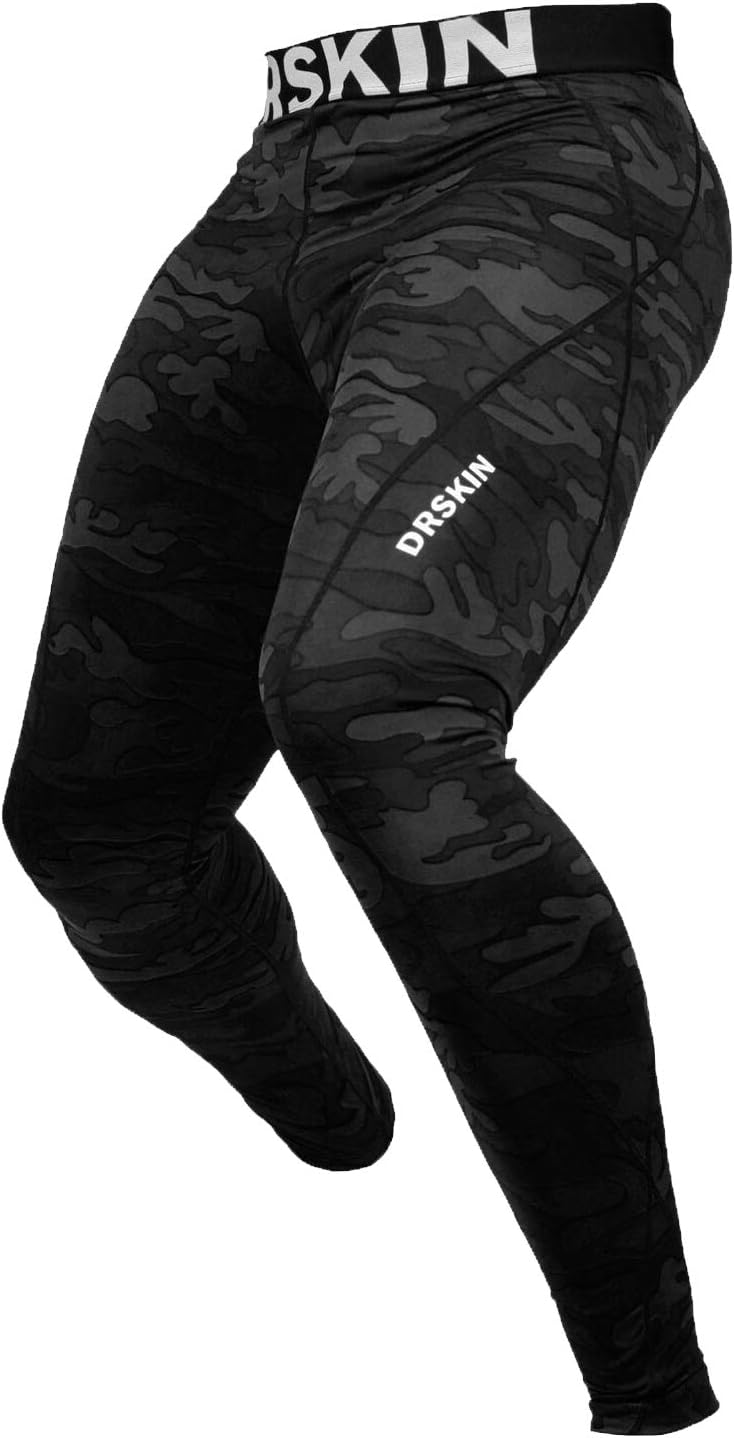 DRSKIN Men’s Compression Pants (5/4/3 Pack) Quick Dry Tights Leggings Sports Baselayer Running Gym Workout