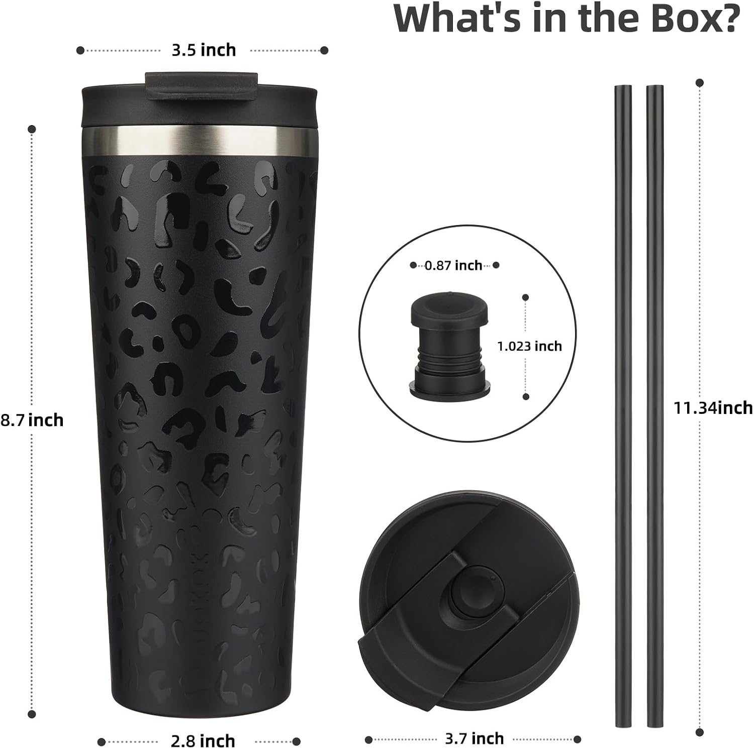 BJPKPK 26 oz Coffee Tumbler with Straw, Insulated Stainless Steel Cup