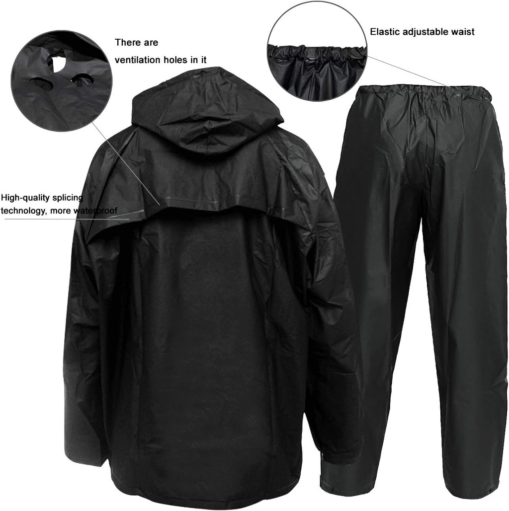 Rain Suits for Men Ultra-Lite Waterproof Protective Rain coats Rain Gear Workwear Fits Men Women