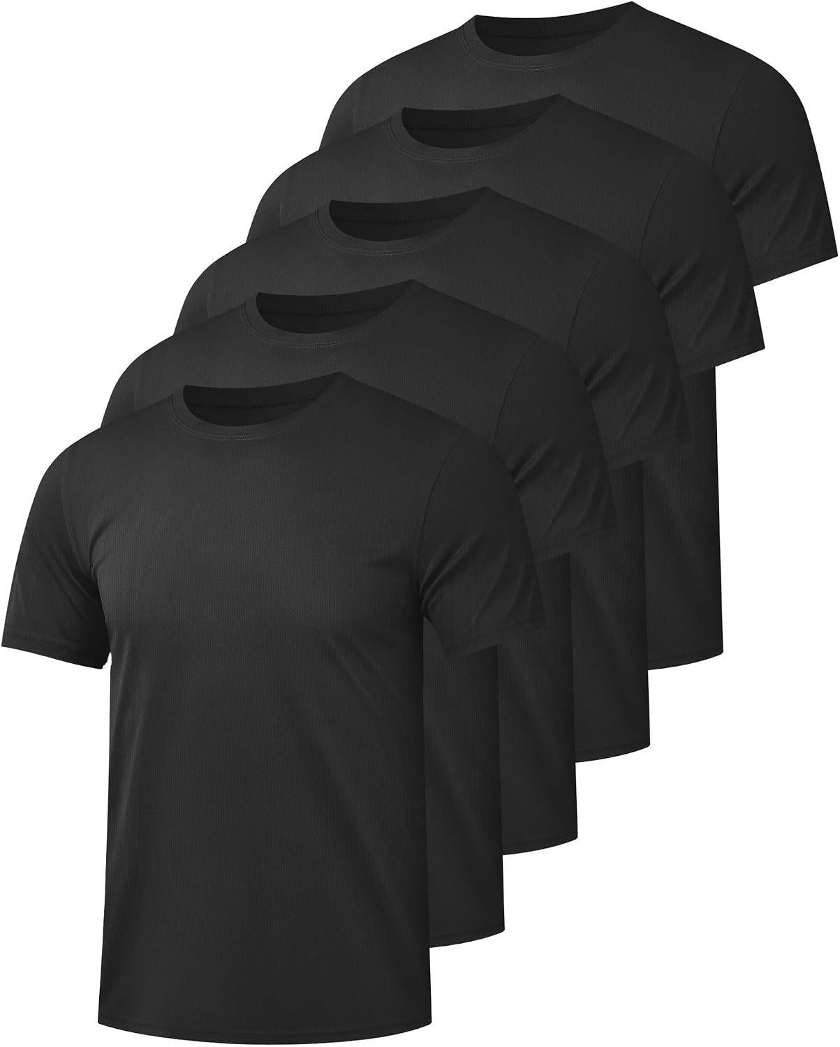 Kinglaman 1/4/5/6 Pack Men's Workout Gym Dry Fit Short Sleeve T Shirts