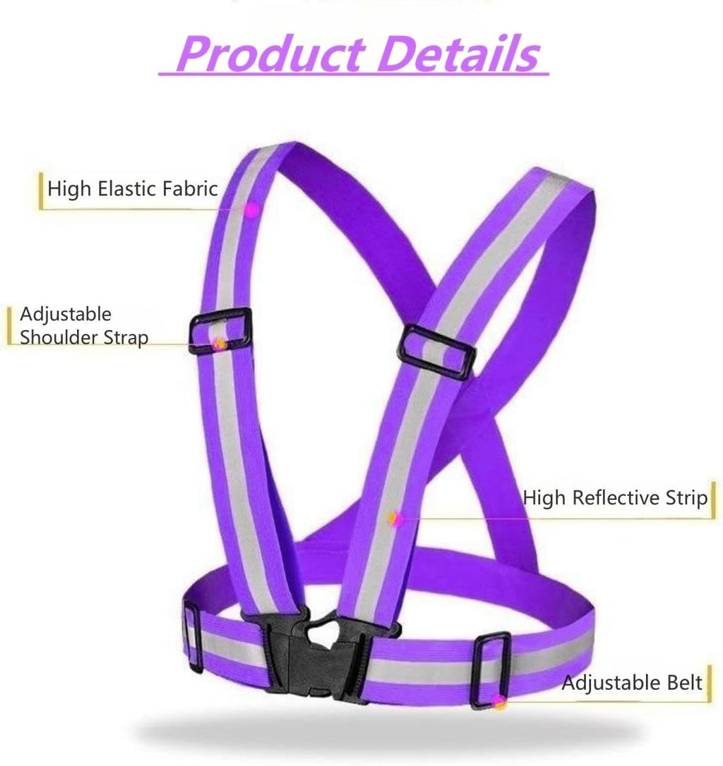 Reflective Vest, High Visibility Safety Vest Straps Reflective Gear for Night Running Walking Cycling for Men Women Kids
