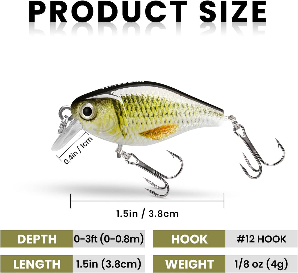 TRUSCEND Easy Catch Crankbait with BKK Hooks, Shallow or Deep Diving Crank Bait Fishing Lures for Bass Pike Walleye, Unipue Wobble Design for More Bites, Vibe Lipless Crankbaits Freshwater Saltwater