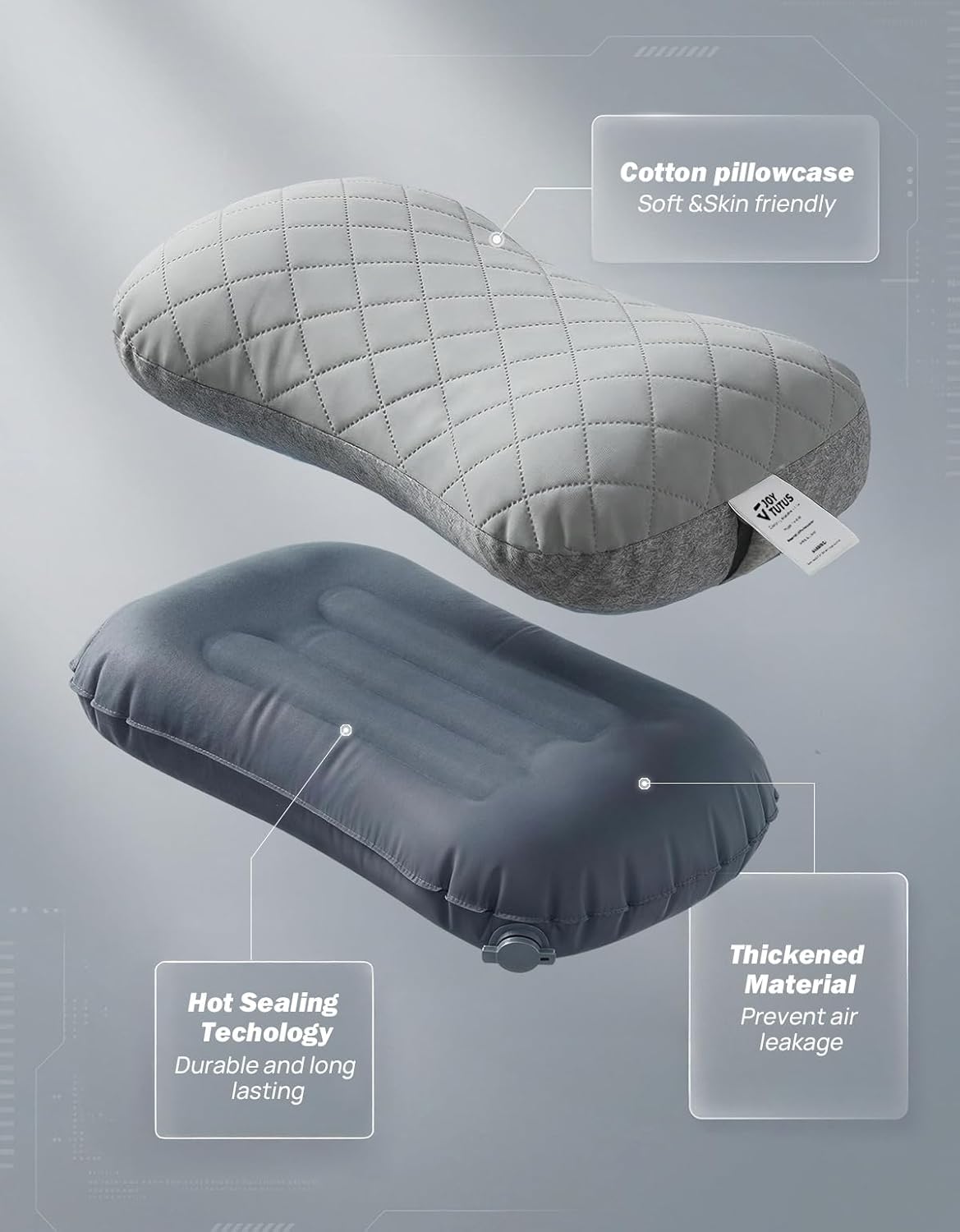 JOYTUTUS Inflatable Camping Pillow Ultralight for Travel, Camping, Hiking