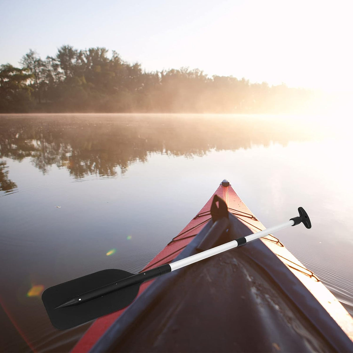 LIOOBO Telescopic Kayak Paddle - 2Pcs Plastic Aluminum Canoe Oar, Boating Accessories River Tubing Paddles