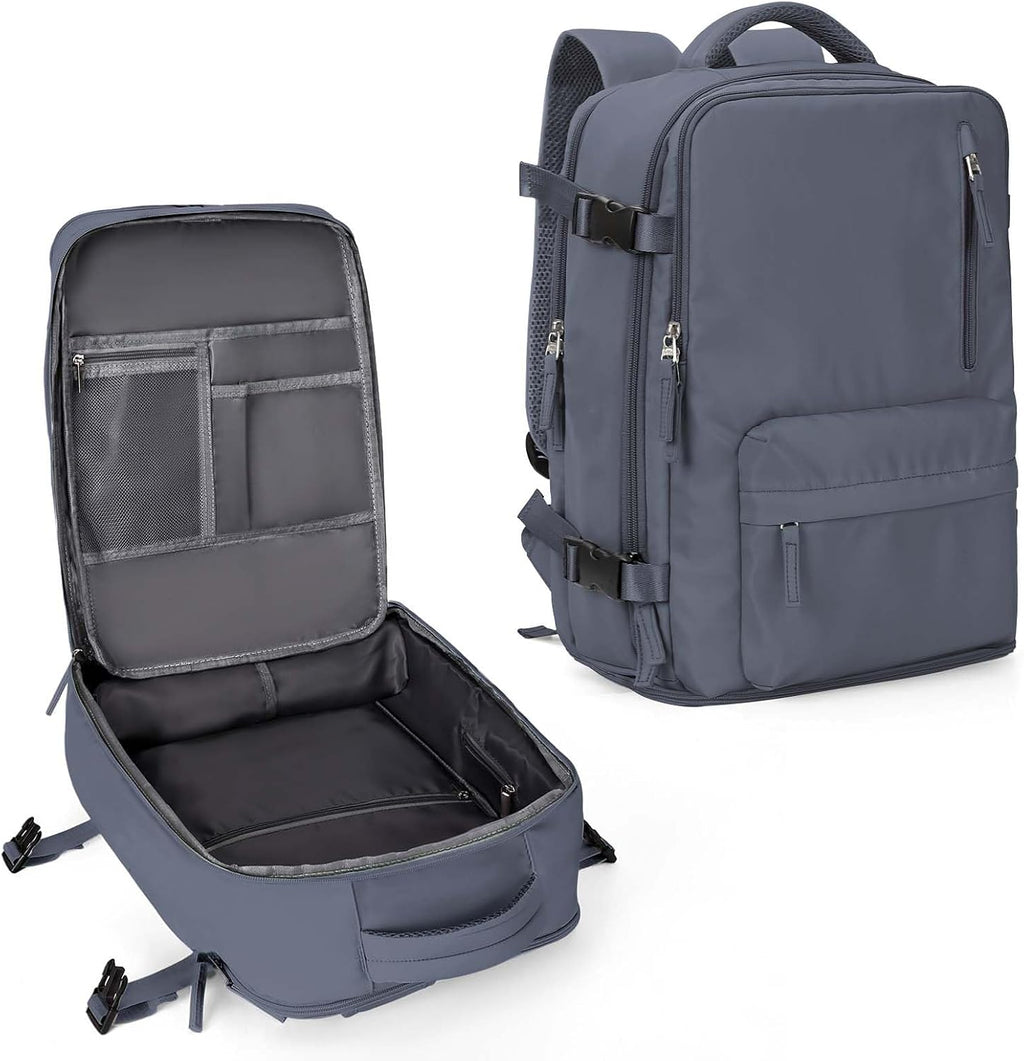 Large Travel Backpack Women Carry On Hiking Backpack Waterproof Outdoor Sports Casual Daypack Personal item Travel Bag Airplane Essentials Spirit Airline Flight Approved Shoes Compartment Men,Black