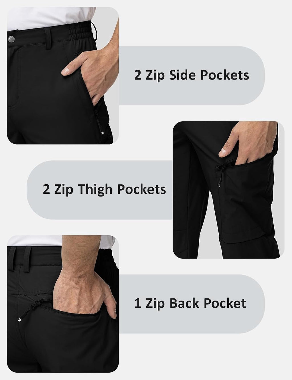 TBMPOY Mens Hiking Pants Lightweight Water Resistant Travel Outdoor Fishing