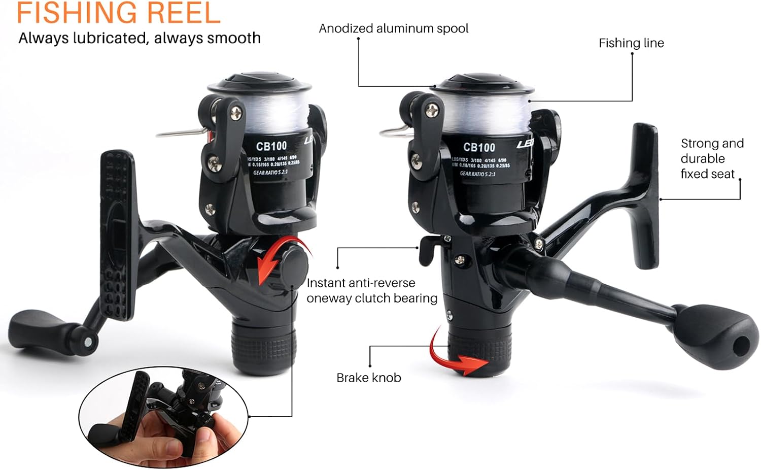 Fishing Rod Reel Full Kit Portable Travel Spinning Pole Reel Lure Carry Bag