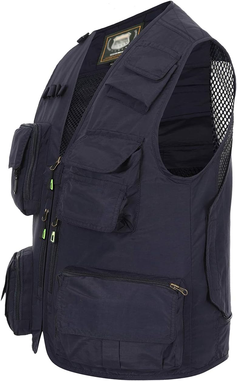 Hbufnha Outdoor Fishing Hunting Vest Multi Pockets Work Cargo Jacket
