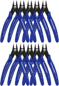 Small Wire Cutters 10 Pack- KAIHAOWIN 170 Wire Flush Cutters Wire Clippers Nippers Clean Cut Pliers Side Cutter Diagonal Cutting Pliers for Electronic Floral Heating Wire Model Sprue Soft Copper, Blue