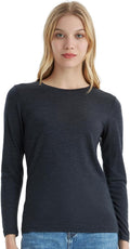 100% Merino Wool Base Layer Women Soft Thermal Long Sleeve Everyday Shirt