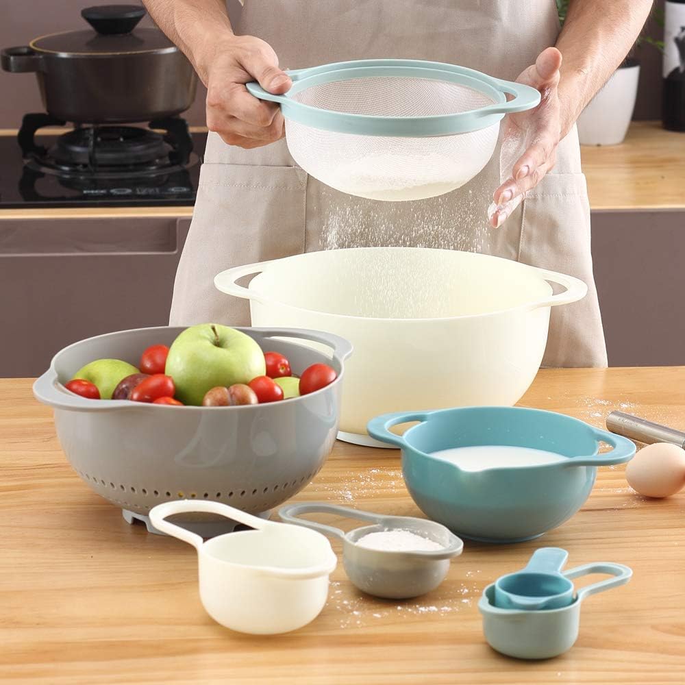 Plastic Mixing Bowls, Multicolored, Set of 8, Rv Camping Accessories
