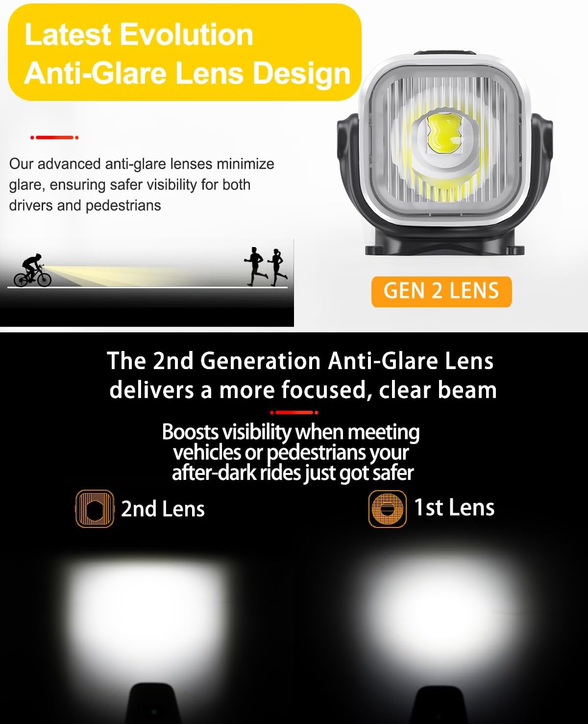 TOWILD CL1200 Bike Lights for Night Riding,Compatible with Garmin/GoPro Mount,1200 Lumen Bike Headlight,5000mAh Rechargeable Battery,Waterproof Bike Light for Commuter Cyclists