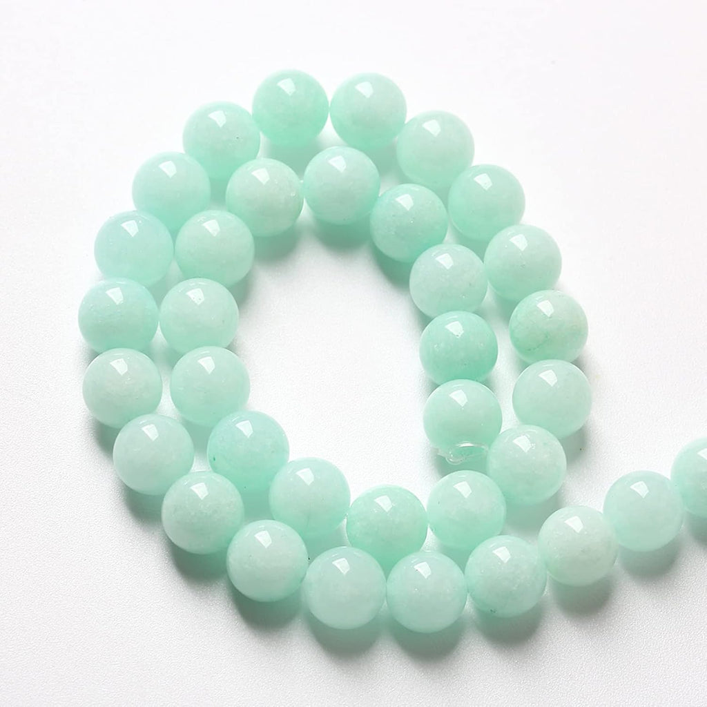 12MM 32PCS Natural Stone Amazonite Chalcedony Loose Beads for Jewelry Making DIY Bracelet Necklace 1 Strand