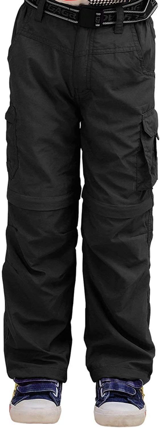 JOMLUN Boy’s Scout Pants Convertible Hiking Quick Dry Zip Off Pants Outdoor Climbing Casual Trouser Kids Youth Cargo Pants