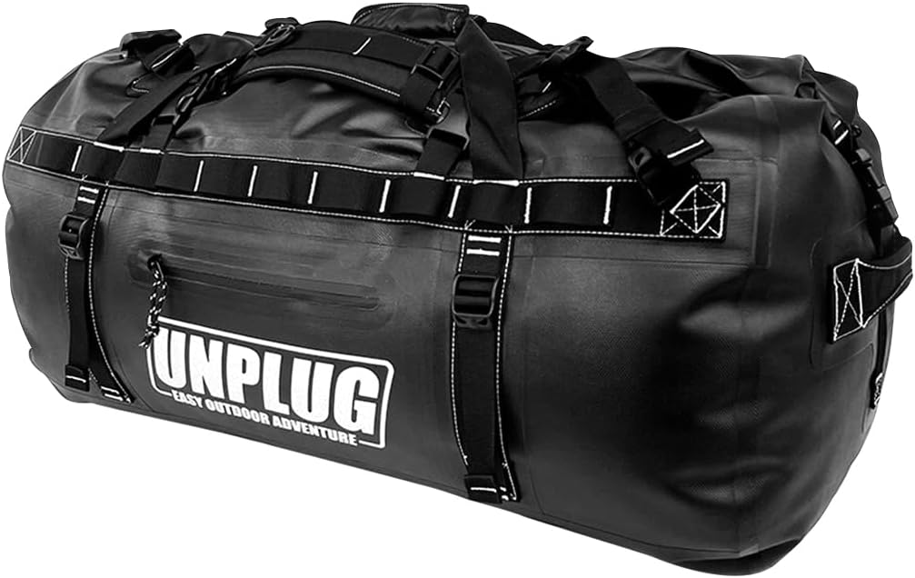 UNPLUG Ultimate Adventure | 1680D Heavy Duty Waterproof Bag | Large Travel Bag which can be Used for Camping, Motorcycling, Boating, or Hunting| 65L BLACKOPS