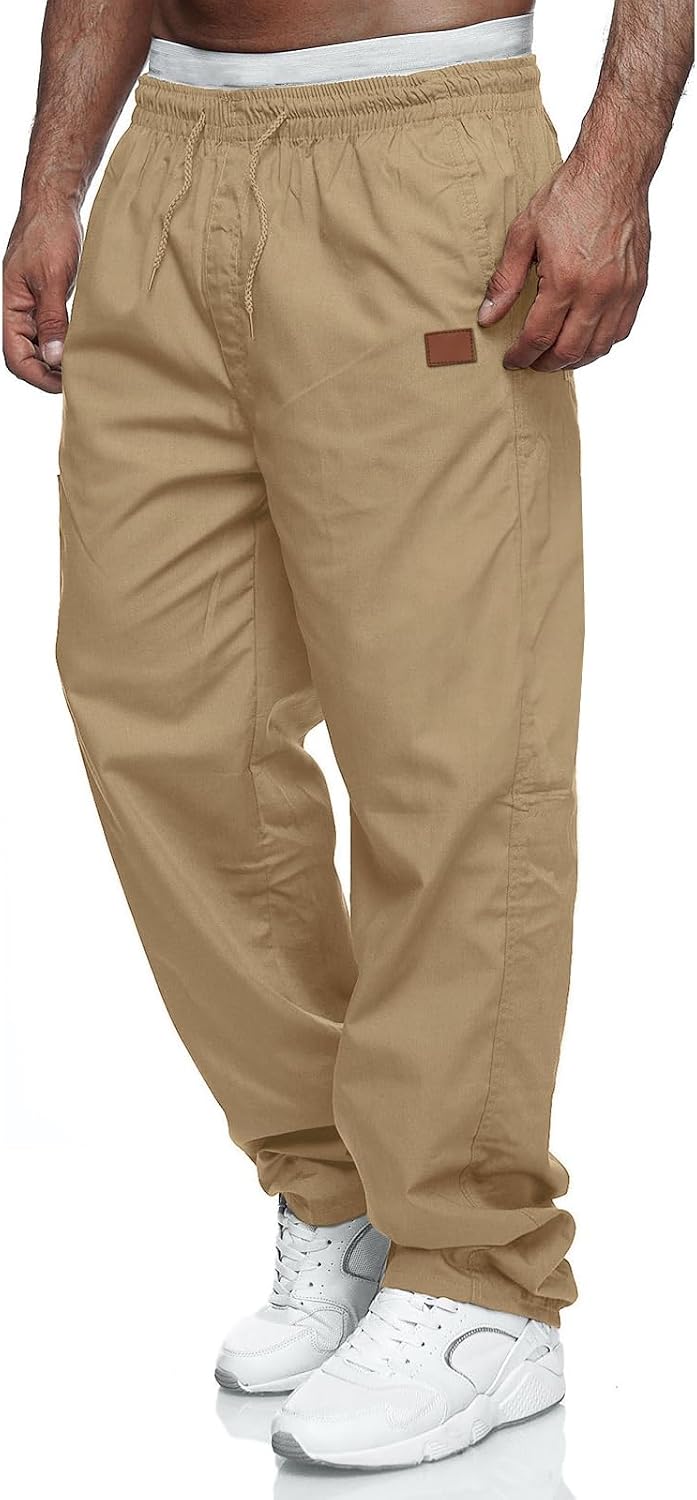 Rela Bota Mens Casual Jogger Pants Cargo Pants Drawstring Sweatpants