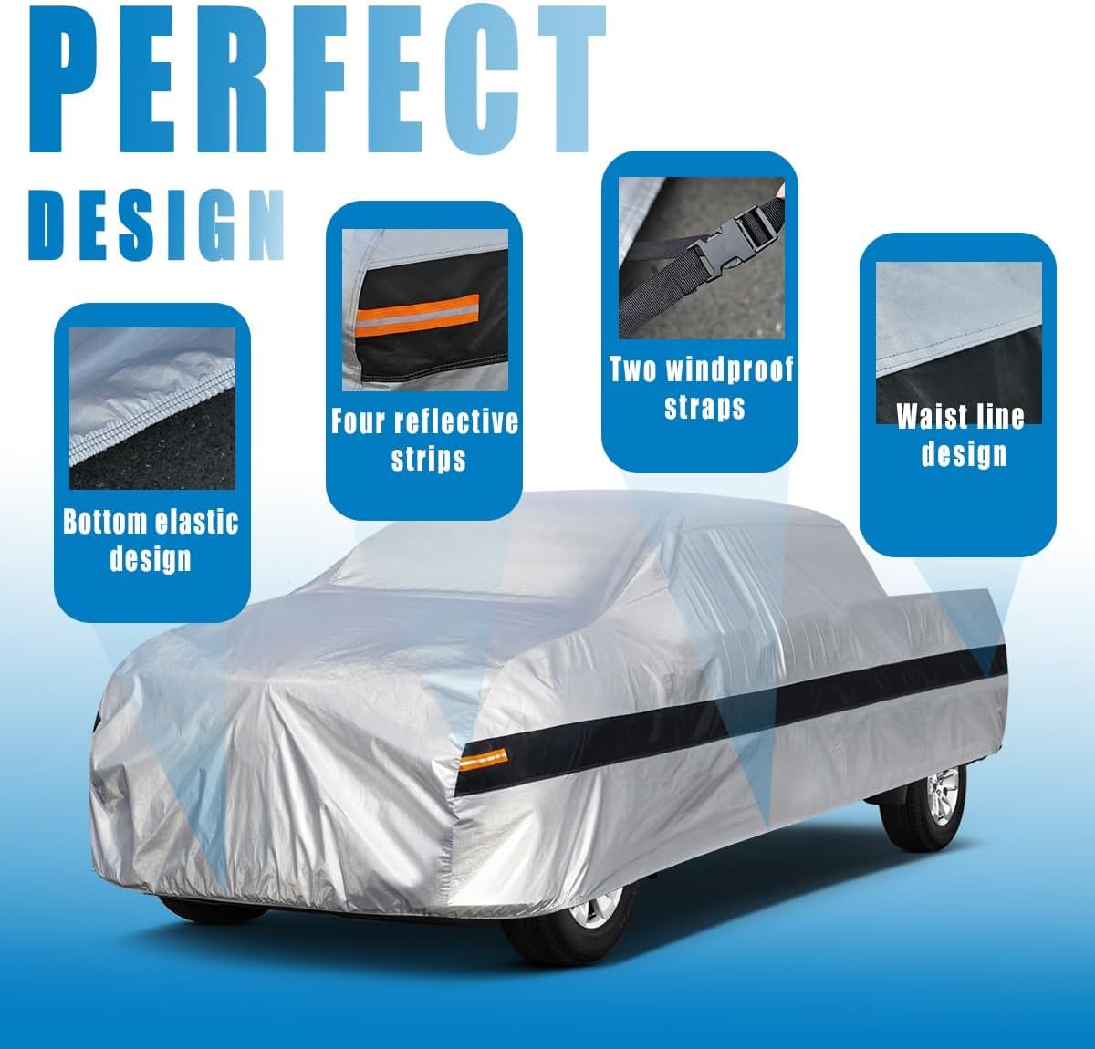 10Layer Truck Cover Waterproof All Weather.Pickup Truck Cover Length: 206-215 inches,Universal Fit Most Regular Cab Short Box Honda Ridgeline Ford Ranger Nissan Frontier Chevy Colorado C10.