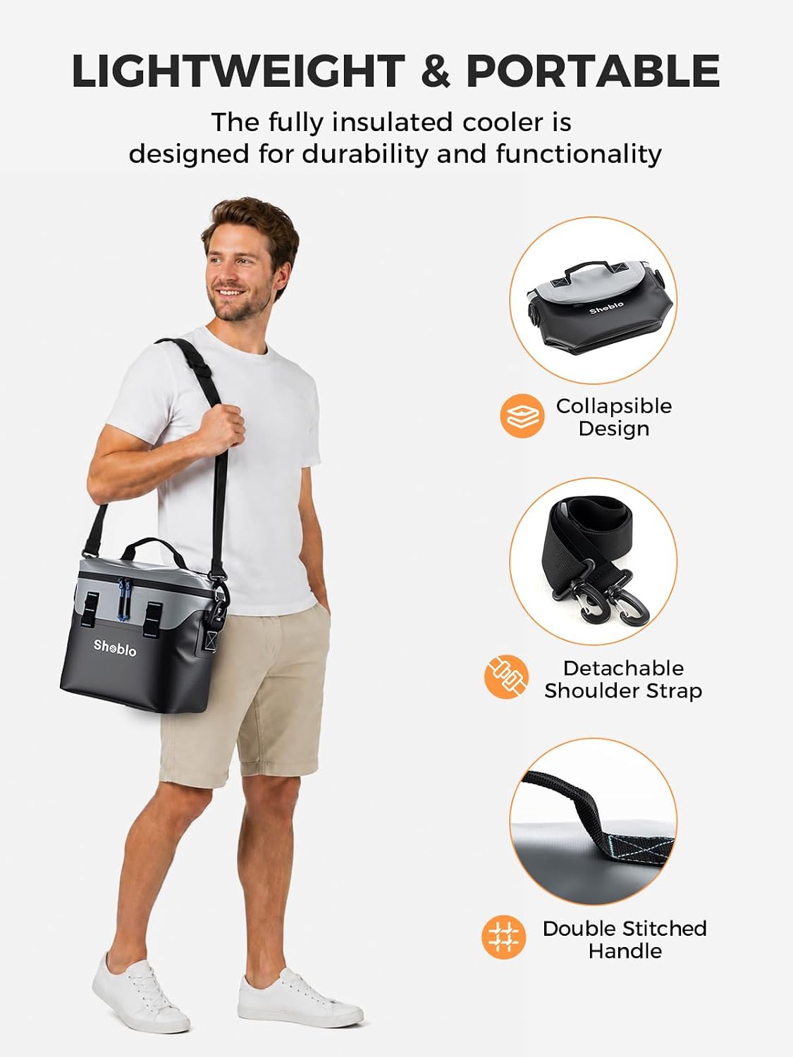 Small Soft Cooler Bag, 9 Can Insulated Lunch Box, Ultrasonic Welded Leak-Proof Cooler, IPX6 Waterproof Portable Lunch Bag for Work, Beach, Camping & Travel, Black
