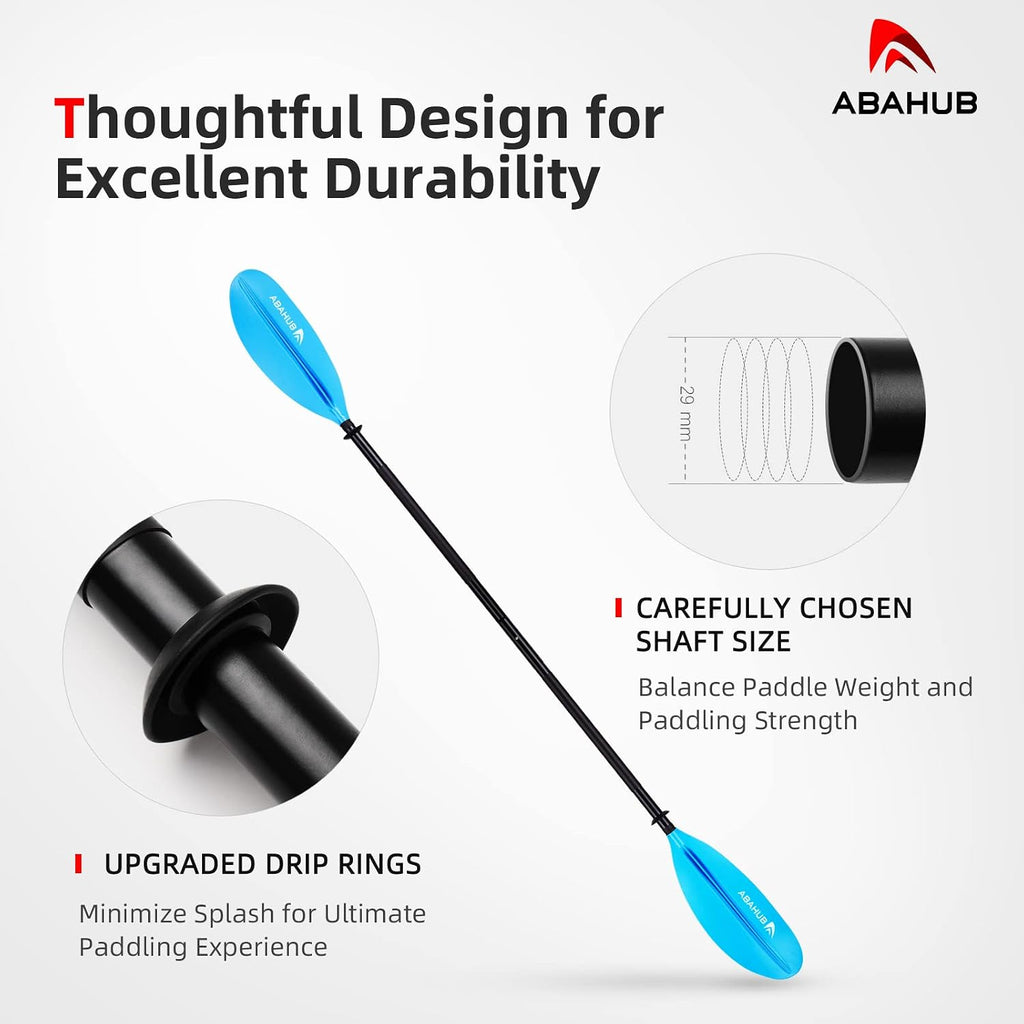 Abahub Kayak Paddle with Free Leash 220-240cm Kayaking Oars